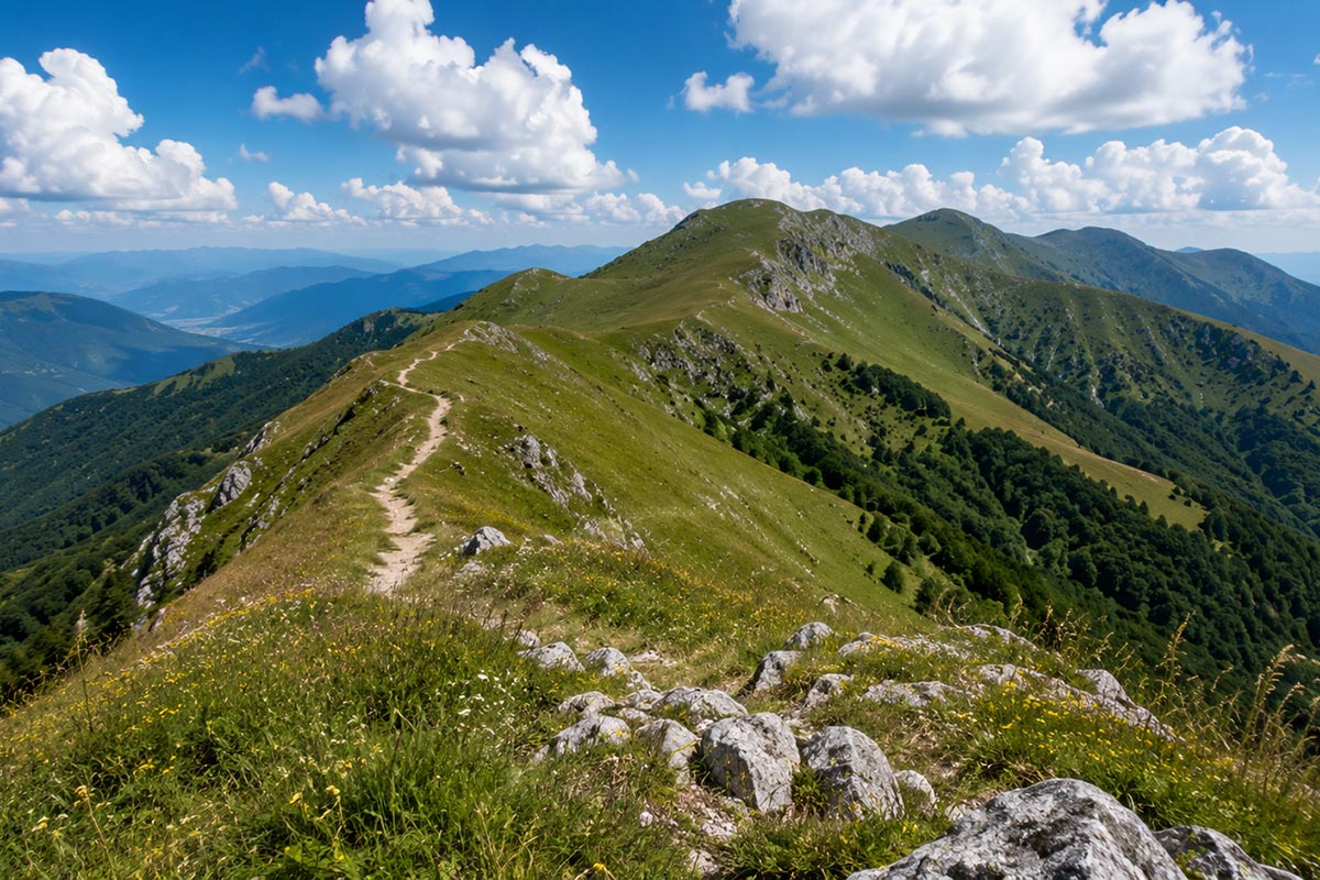 Along the Libro Aperto Ridge